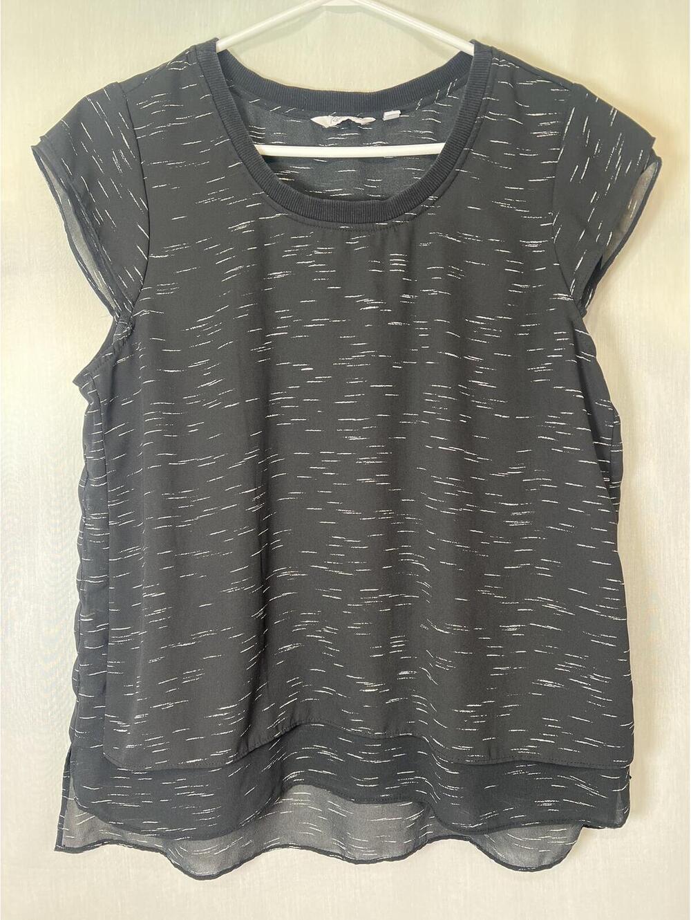 Reitmans Layered Short Sleeve Top Women's Large Petite